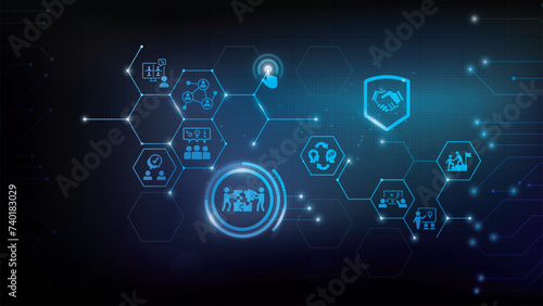 Partnership concept. Chart with keywords and icons. Strategic Partnership. vector illustration EPS 10