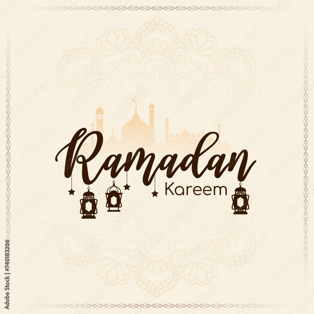 Ramadan Kareem traditional muslim festival islamic background design