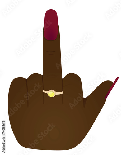 Middle finger icon. vector illustration