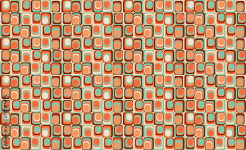 Seamless groovy 70s style pattern, Seamless vector for print or wrap. - stock illustration