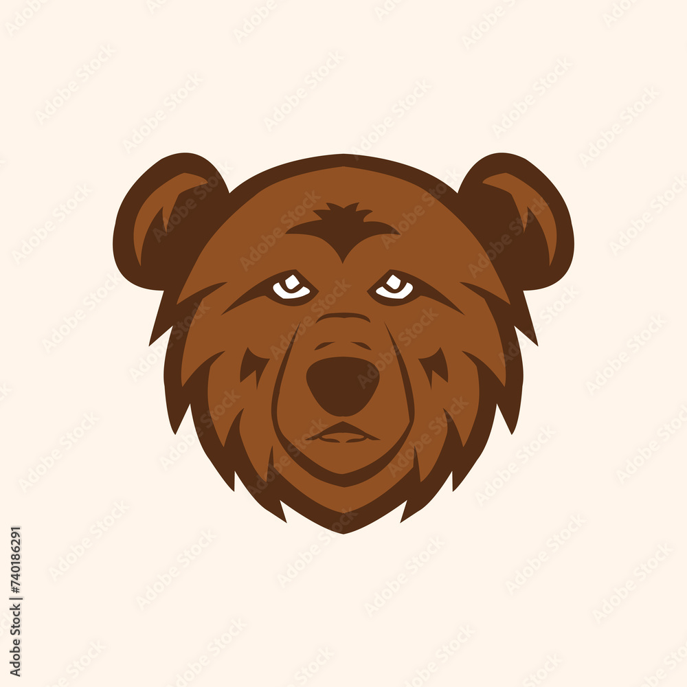 Bear face logo, vector bear silhouette Bear face logo, vector bear silhouette
