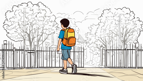 A child walking to school