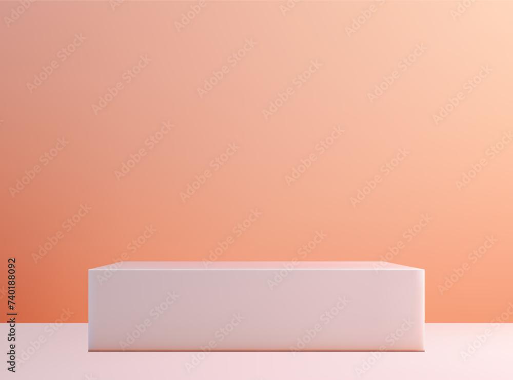 Gray empty rectangular podium, advertising, promotion and display of goods. Gray empty rectangular podium, advertising, promotion and display of goods.