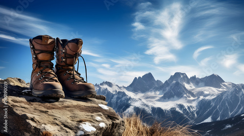 Embrace the Adventure: Breath-taking Scenic View of a Lone Hiker's Journey in Rugged Terrain