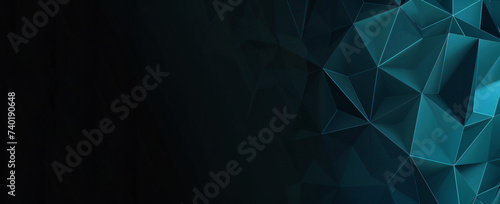 abstract background with blue polygon shapes, banner