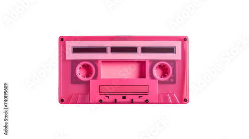 A vintage pink cassette tape recorder on a transparent background