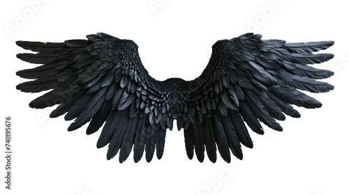Close Up of a Black Birds Wings Isolated On Transparent Background © NK