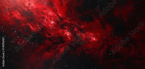 An abstract red and black nebula  swirling in the cosmos  captured with stellar clarity in HD and 4K detail