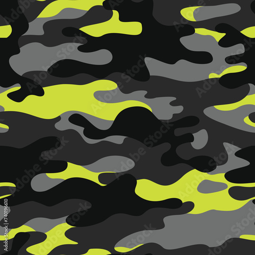 Vector camouflage pattern seamless texture, modern fashionable print