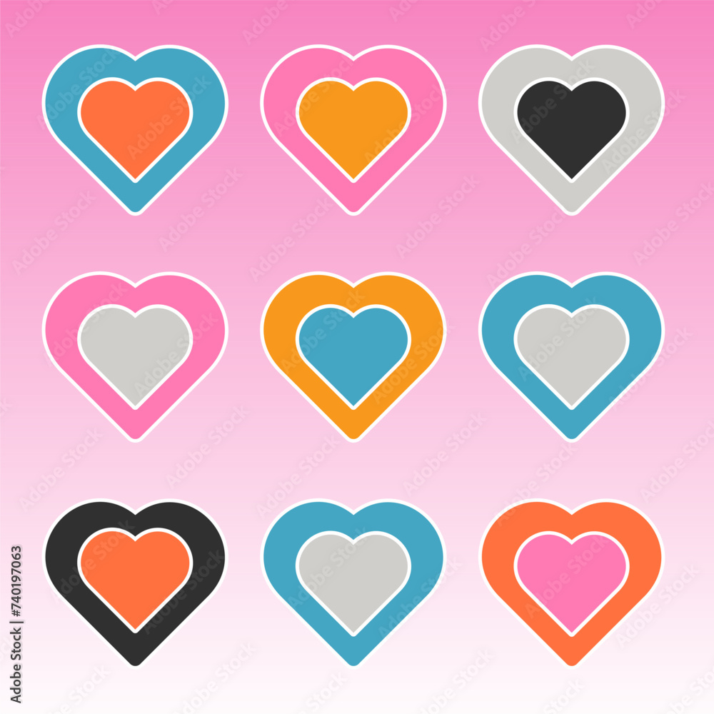 Colorful heart sticker set
Colorful heart sticker set