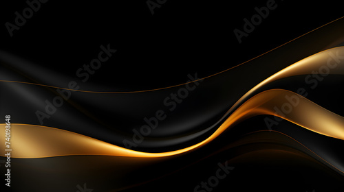 Black and gold background with a gold and black background,,Abstract background with golden waves on a black background. template vector abstract background with 