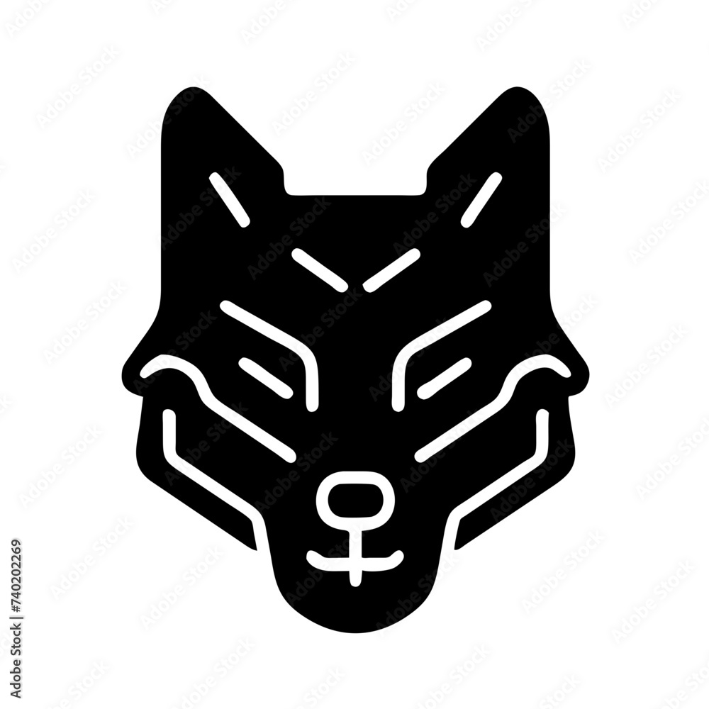 Obraz premium Wolf Silhouette: A Striking Representation of Canine Majesty
