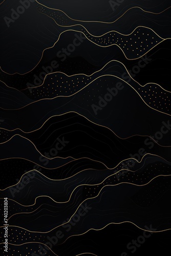 Mountain line art background, luxury Black wallpaper design for cover, invitation background © Lenhard