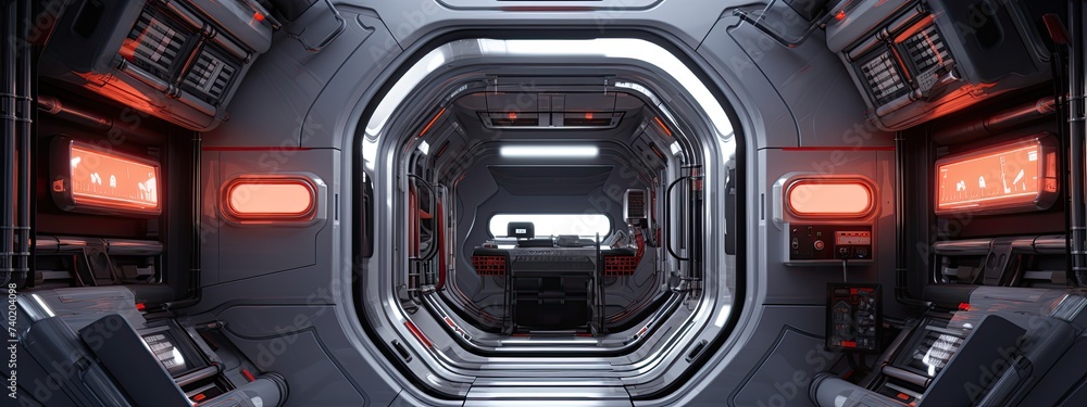 A space-themed room adorned with expansive windows offering celestial views, complemented by a sleek and futuristic bed for interstellar rest. A space-themed room adorned with expansive windows offering celestial views, complemented by a sleek and futuristic bed for interstellar rest.
