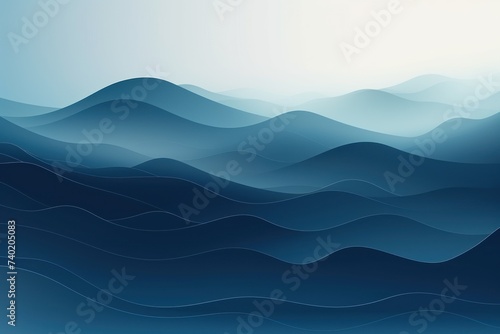 Mountain line art background, luxury Cyan wallpaper design for cover, invitation background