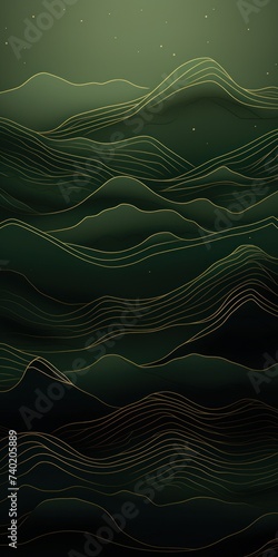 Mountain line art background, luxury Khaki wallpaper design for cover, invitation background