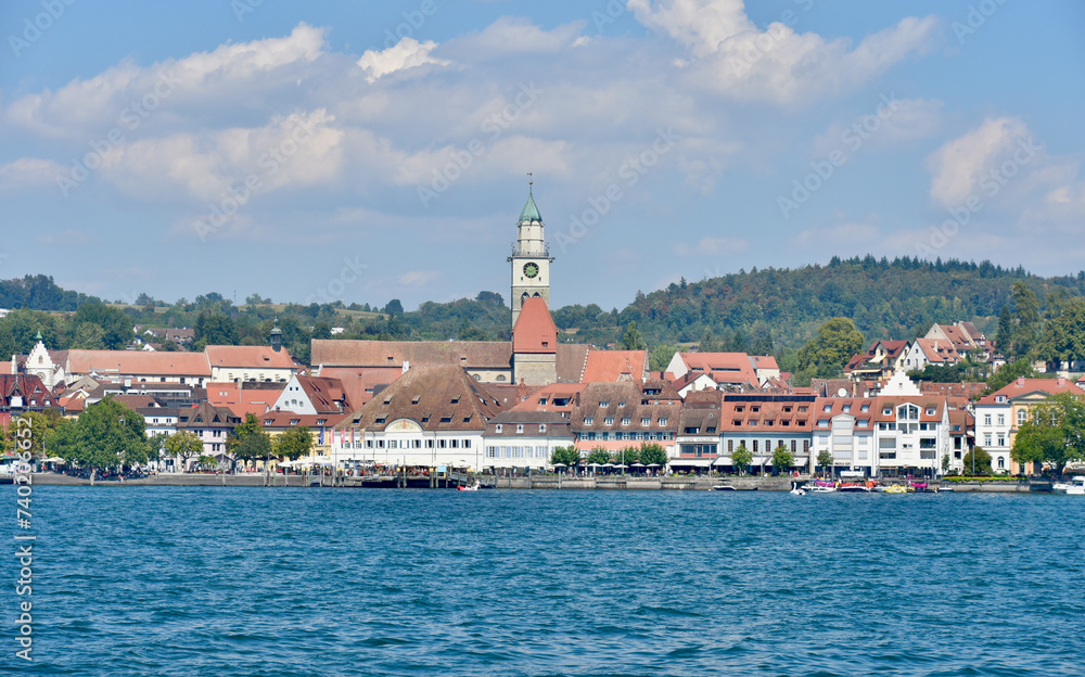 German Lakeside Village of Überlingen, View from Lake Constance in Summer