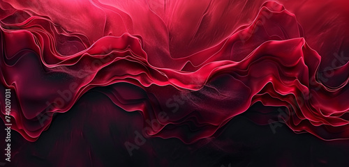 Waves of deep crimson and jet black intertwining in a dynamic abstract composition, offering a stunning HD backdrop in 4K resolution