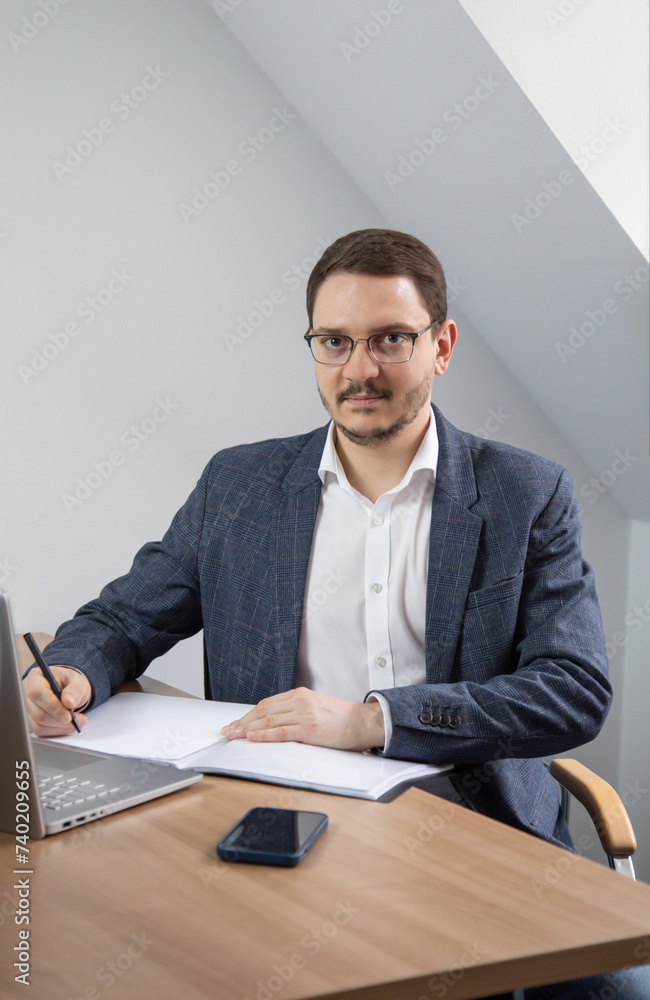 businessman working in office businessman working in office