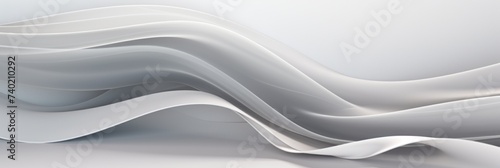 Moving designed horizontal banner with Gray. Dynamic curved lines with fluid flowing waves and curves