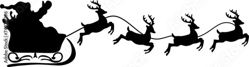 silhouette of santaclaus illustration background chrismas