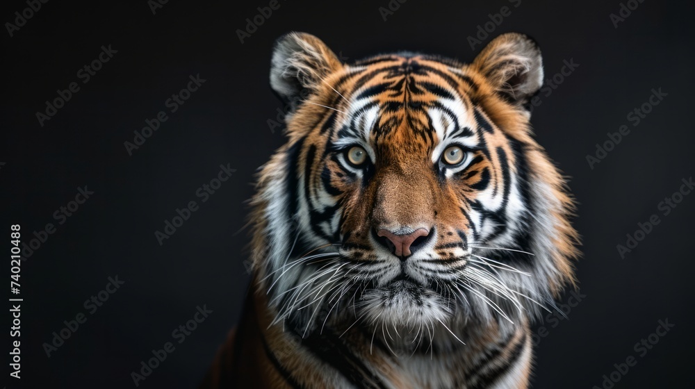 Obraz premium Tiger with a black background