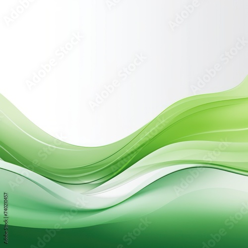 Moving designed horizontal banner with Green. Dynamic curved lines with fluid flowing waves and curves