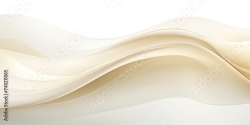 Moving designed horizontal banner with Ivory. Dynamic curved lines with fluid flowing waves