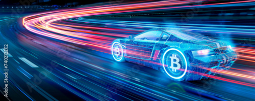 Dynamic Bitcoin Market Motion Blur Image , Delve into the intricacies of trading and investment within the digital currency landscape, financial .. © HappyTime 17
