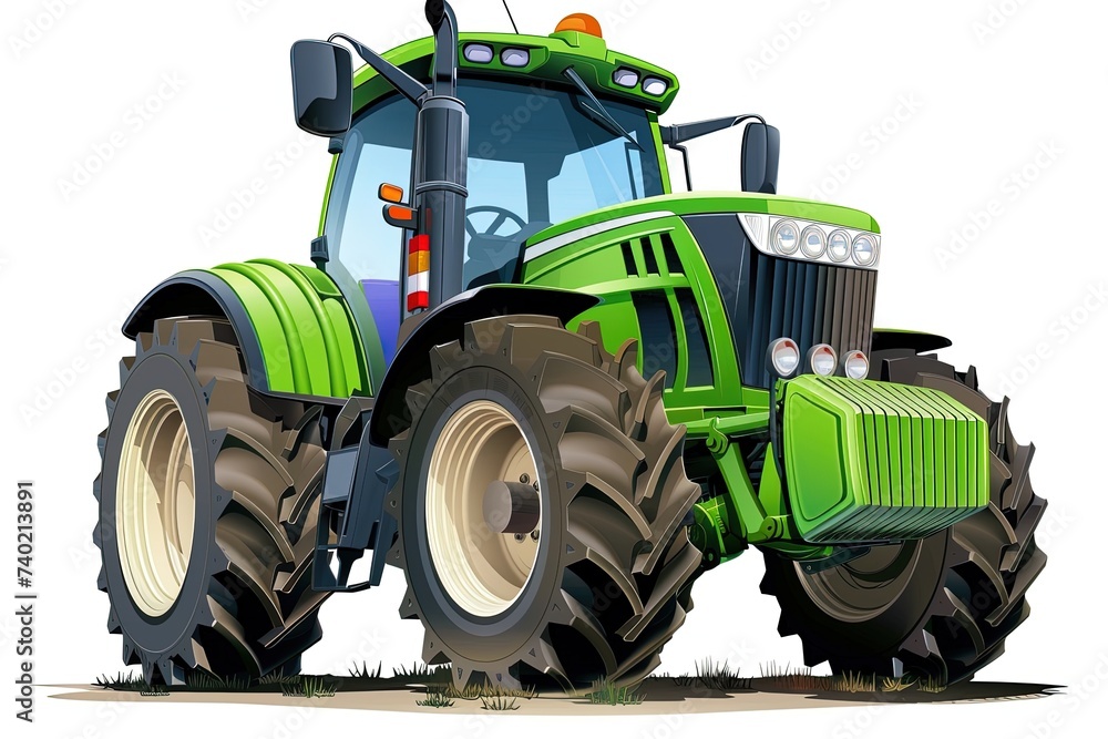 Obraz premium An illustration of a tractor on white background.