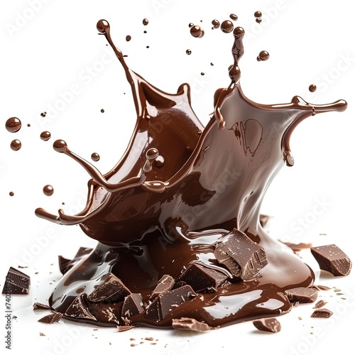 Splash of chocolate on white background.