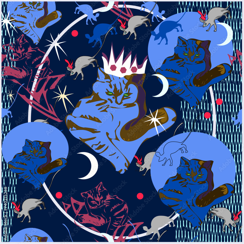 Fototapeta premium pattern with cats