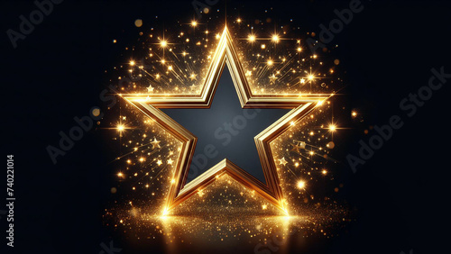 golden star on black background, symbol, poster, screensaver, wallpaper, pattern, notebook, cover