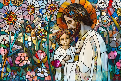a statue of Saint Joseph and a child best for   Saint Joseph day celebration