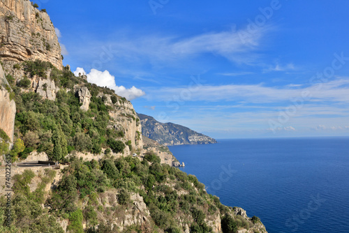 Italy Amalfi Coast landscape on a sunny autumn day