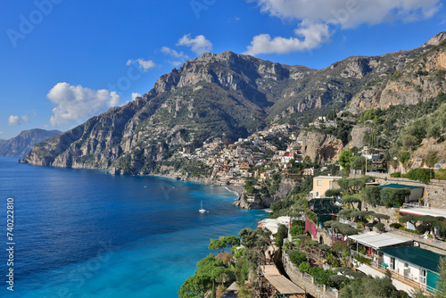 Fototapeta Naklejka Na Ścianę i Meble -  Italy Amalfi Coast landscape on a sunny autumn day