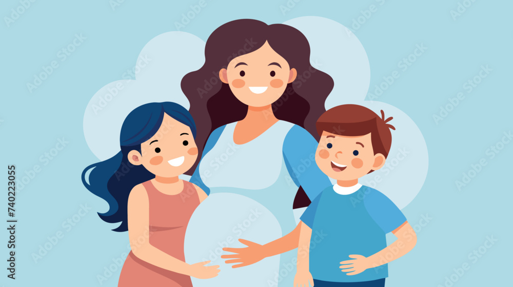 Joyful Family Expecting a New Baby With Siblings Joyful Family Expecting a New Baby With Siblings