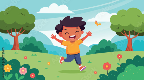 Young Boy Jumping in the Air