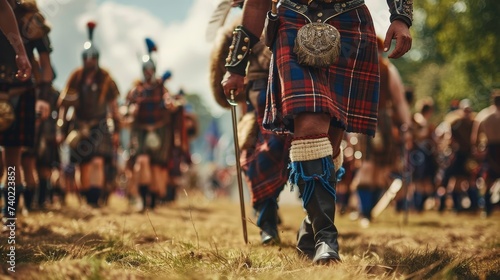 Scottish kilt, Highland games in action, strength and tradition