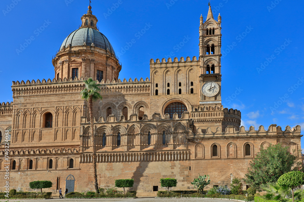 Italy Sicily Palermo city view on a sunny autumn day