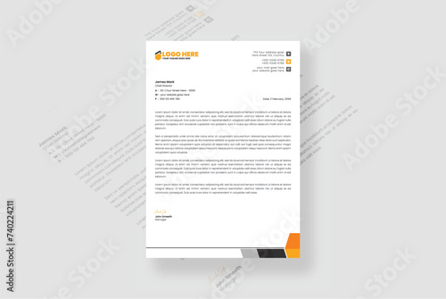 Minimal professional Clean and corporate company letterhead template design