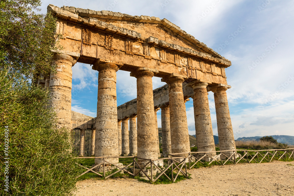 Italy Sicily Segesta city ruins on a cloudy autumn day Italy Sicily Segesta city ruins on a cloudy autumn day