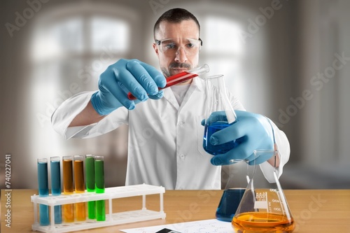 Modern medical laboratory scientist working  for medicine. photo