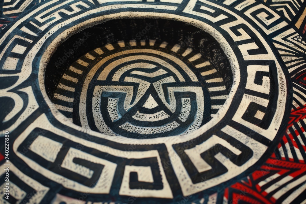 Labyrinth made of intricate tribal patterns. Labyrinth made of intricate tribal patterns.