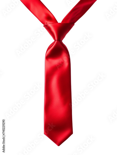 Red necktie isolated on transparent background.