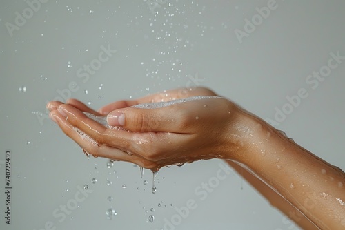 hand washing with water