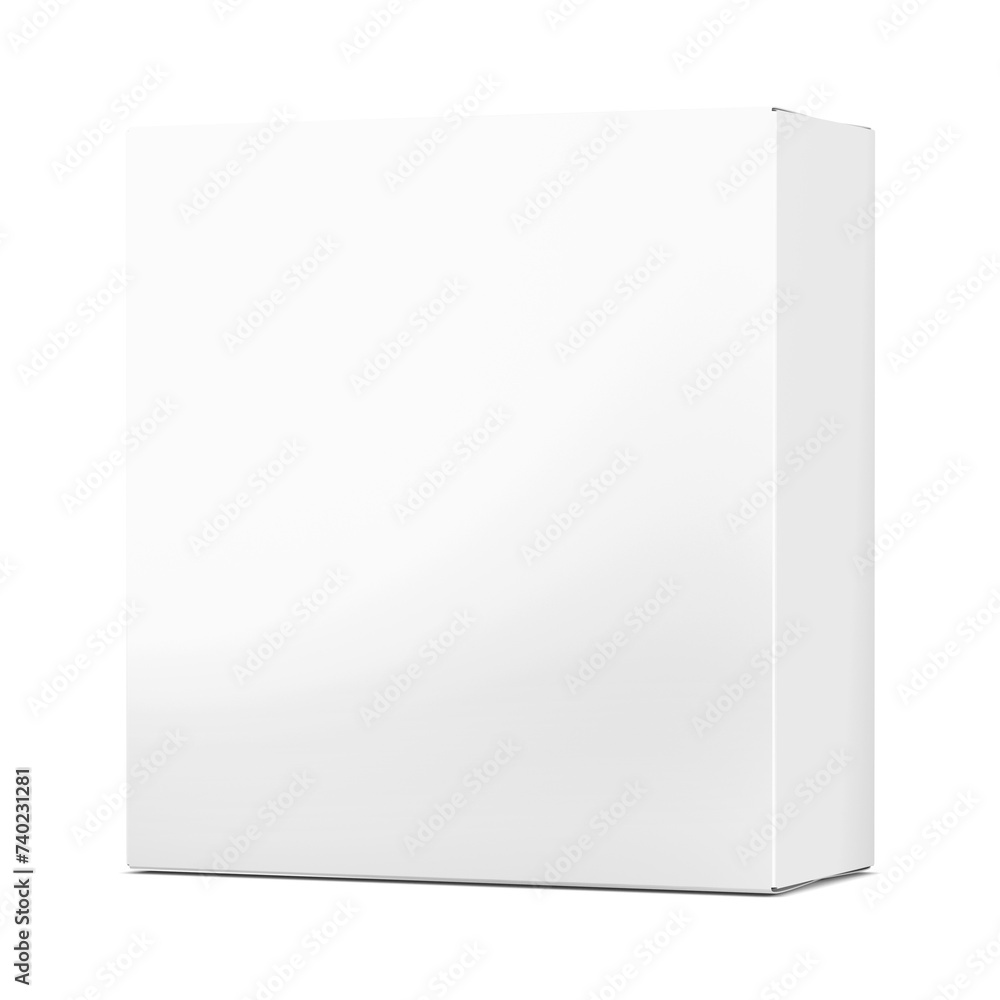 a image of a white cardboard box isolated on a white background
