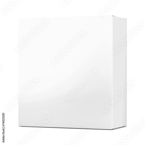 a image of a white cardboard box isolated on a white background