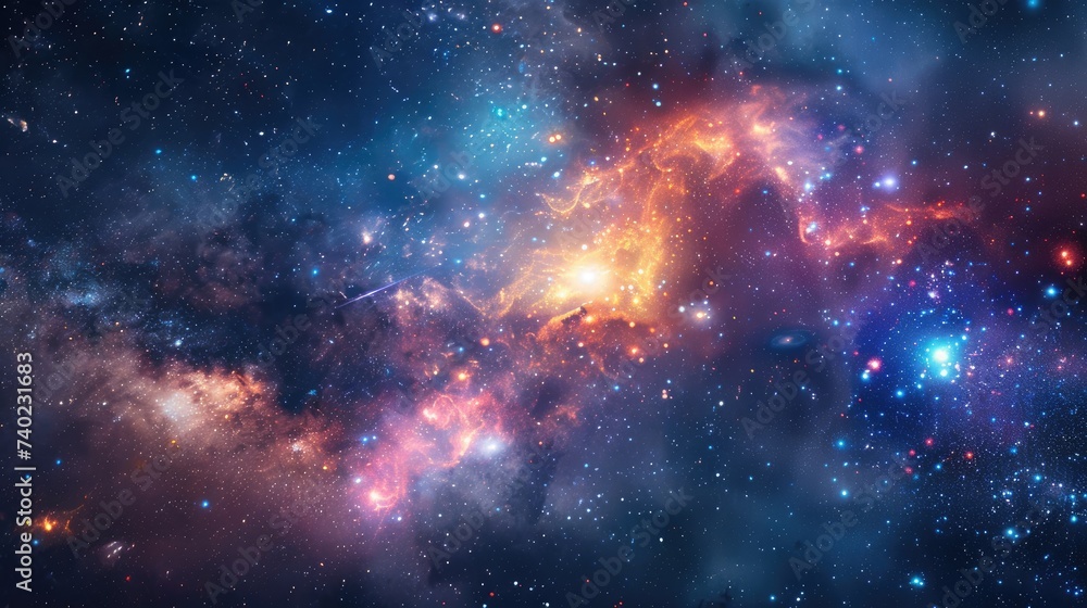 Fototapeta premium view of space, stars, galaxies, nebulae, cosmic background