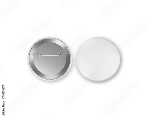 Foto An image of a White Button Pins isolated on a white background